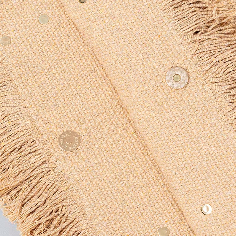 Bolso de hombro de lona con borla y gran capacidad Buddha Stones de color sólido