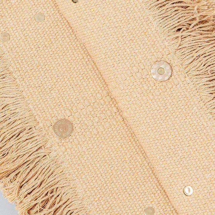 Bolso de hombro de lona con borla y gran capacidad Buddha Stones de color sólido