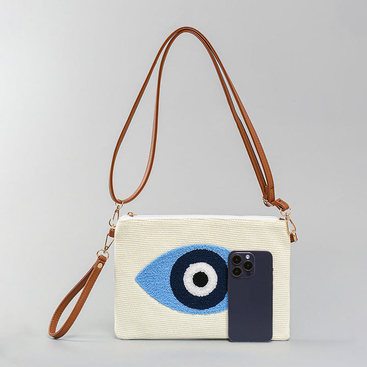 Buddha Stones Evil Eye Leaf Hamsa Lienzo Bandolera Bolsa de Hombro Bolsa