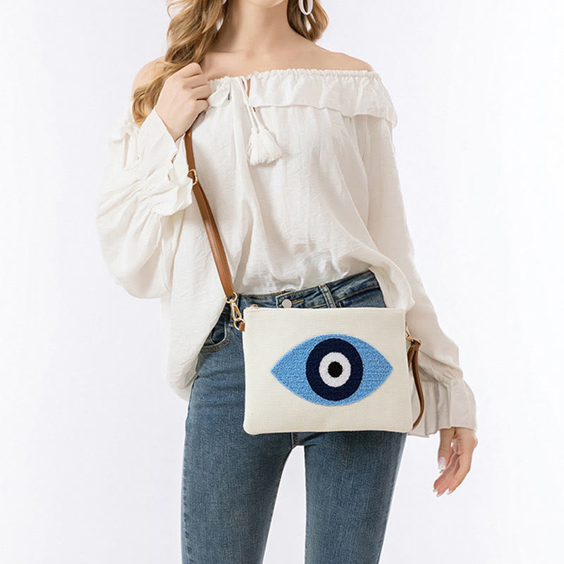 Buddha Stones Evil Eye Leaf Hamsa Lienzo Bandolera Bolsa de Hombro Bolsa