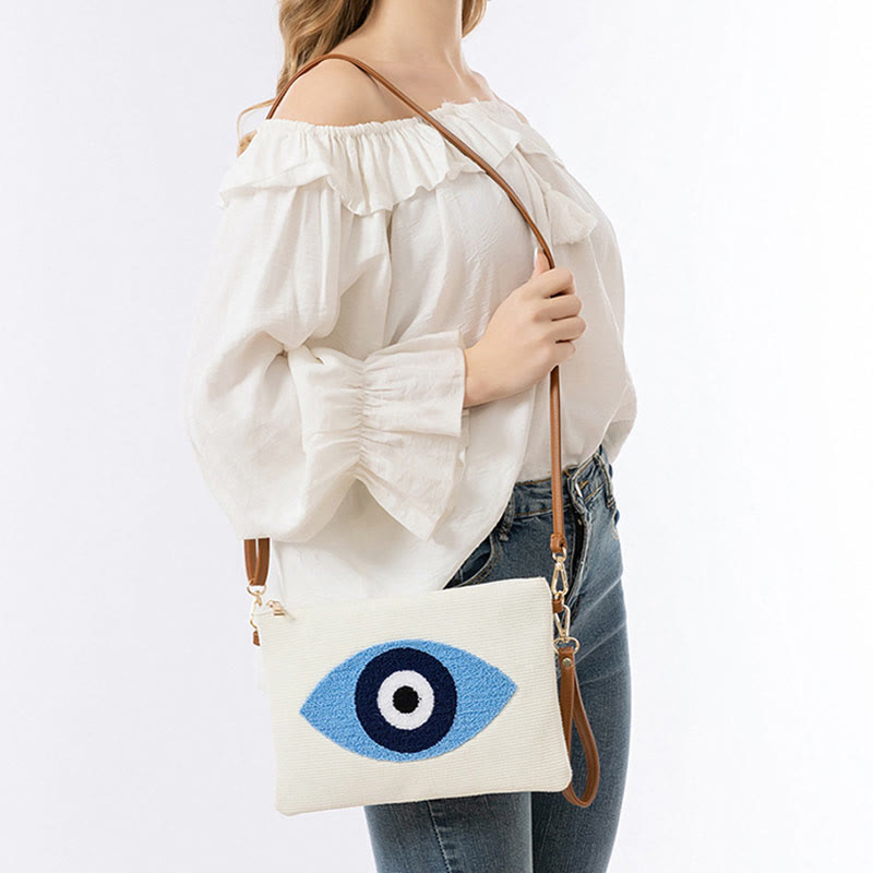 Buddha Stones Evil Eye Leaf Hamsa Lienzo Bandolera Bolsa de Hombro Bolsa
