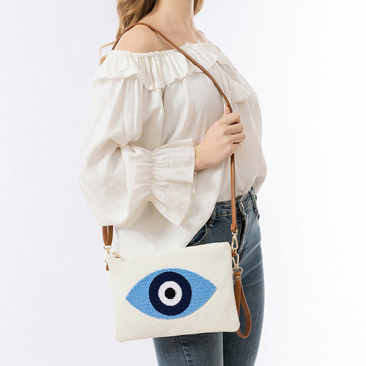 Buddha Stones Evil Eye Leaf Hamsa Lienzo Bandolera Bolsa de Hombro Bolsa
