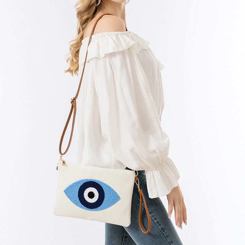 Buddha Stones Evil Eye Leaf Hamsa Lienzo Bandolera Bolsa de Hombro Bolsa