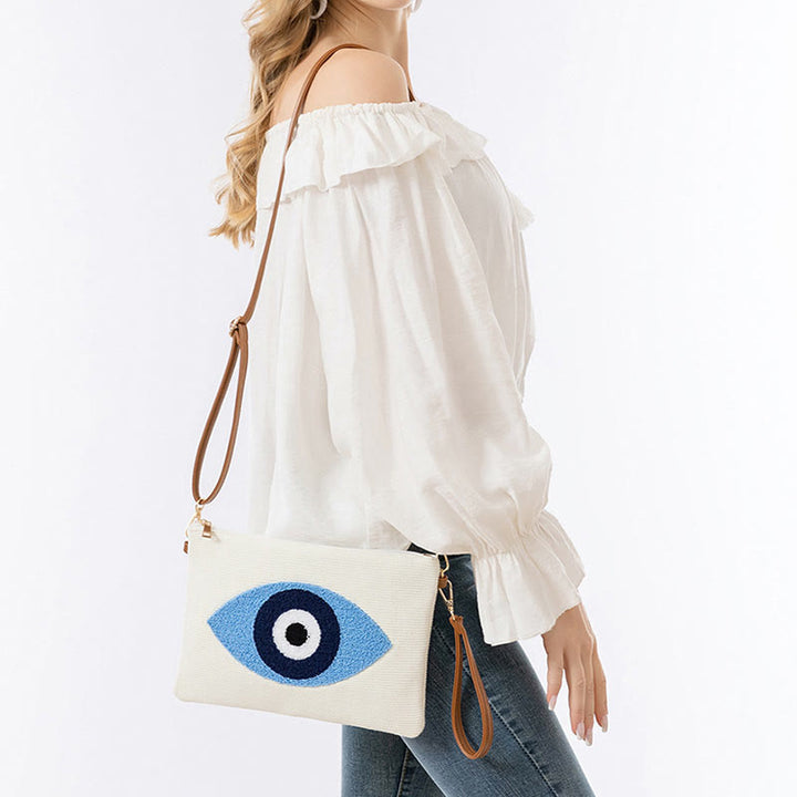Buddha Stones Evil Eye Leaf Hamsa Lienzo Bandolera Bolsa de Hombro Bolsa