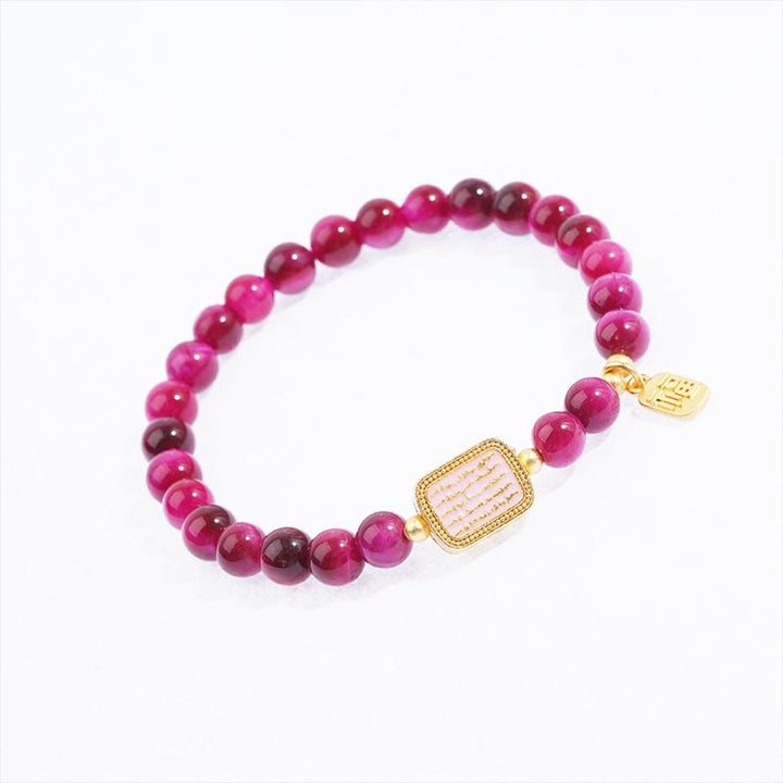 Pulsera de Coraje con Cuentas de Ojo de Tigre Rojo y Piedra de Buda