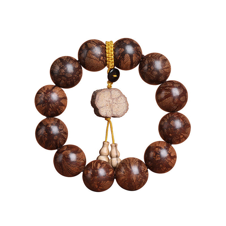 Pulsera de paz interior de madera de ciruelo con piedras de Buda