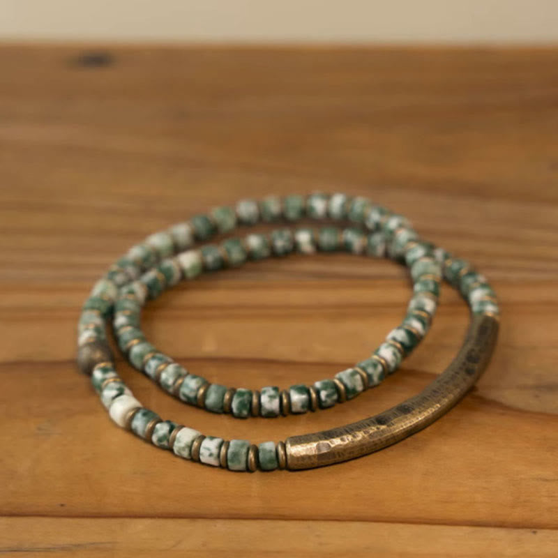 Buddha Stones Sodalite Picture Jasper Green Point Stone Harmony Wisdom Pulsera