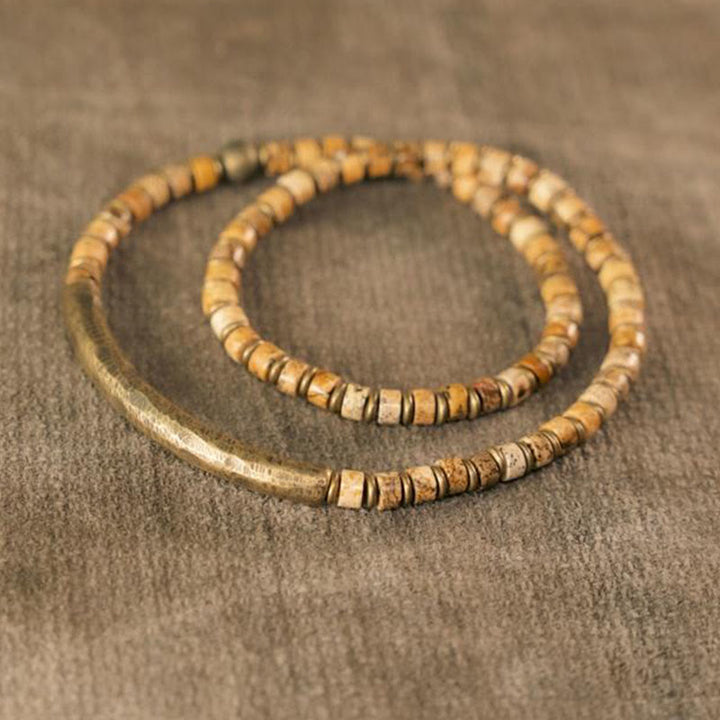 Buddha Stones Sodalite Picture Jasper Green Point Stone Harmony Wisdom Pulsera