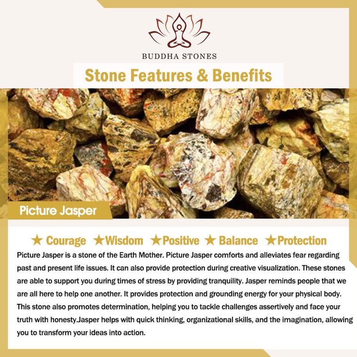 Buddha Stones Sodalite Picture Jasper Green Point Stone Harmony Wisdom Pulsera