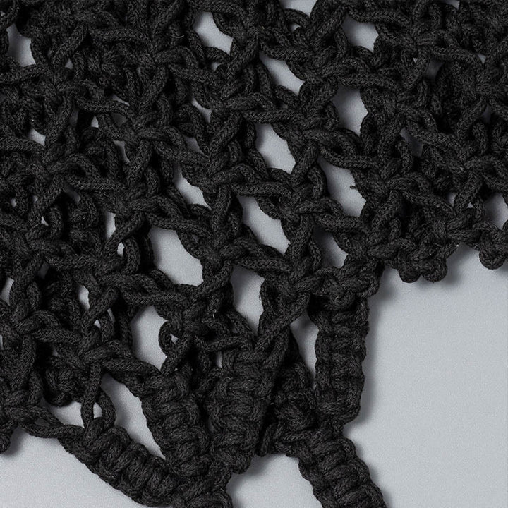 Bolso de Hombro Hecho a Mano con Hilo de Algodón y Piedras de Buda