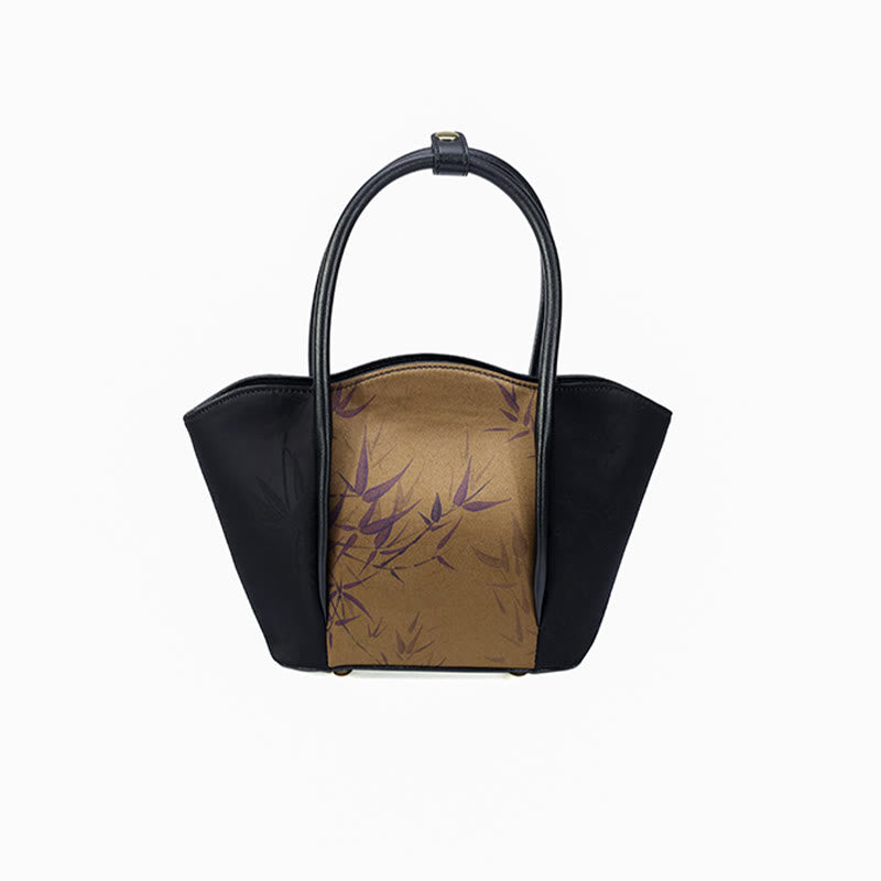 Bolso bandolera vintage con estampado de piedras de Buda, oro y bambú - image 3