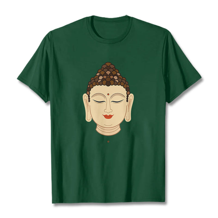 Buddha Stones Meditación Buddha Camiseta - Verde bosque - 2XL - image 10