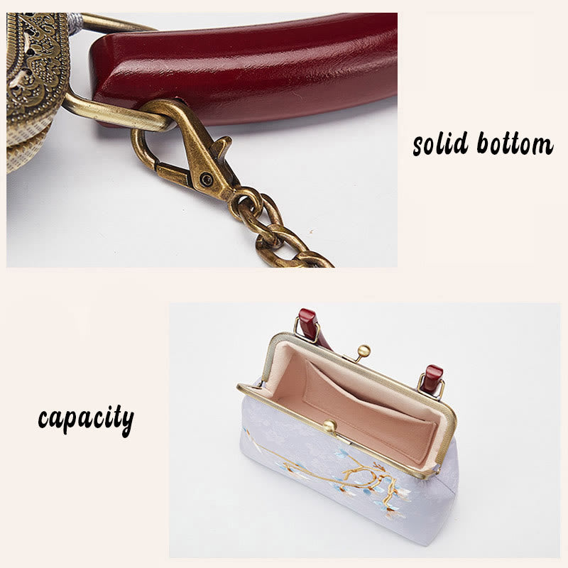 Bolso cruzado con bordado de flores y piedras de Buda