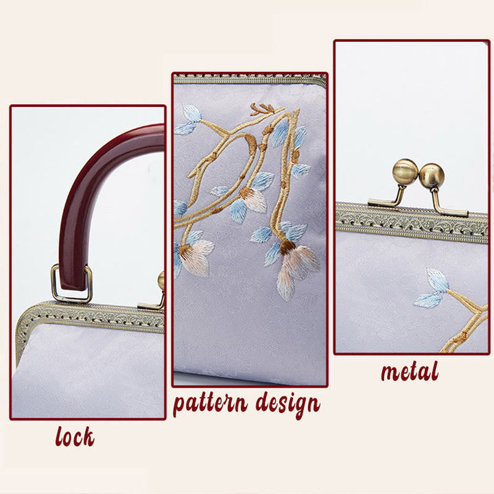 Bolso cruzado con bordado de flores y piedras de Buda