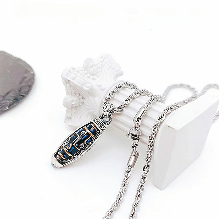 Buddha Stones Collar Colgante Giratorio con Péndulo y Patrón de Cuentas Tibetanas Om Mani Padme Hum de Nueve Ojos de Dzi de Paz y Pureza - image 8