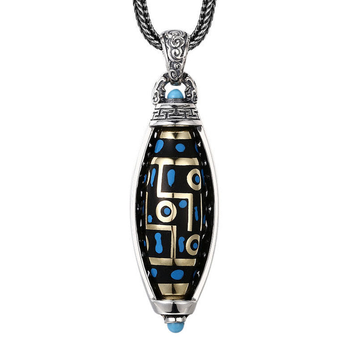 Buddha Stones Collar Colgante Giratorio con Péndulo y Patrón de Cuentas Tibetanas Om Mani Padme Hum de Nueve Ojos de Dzi de Paz y Pureza - image 2