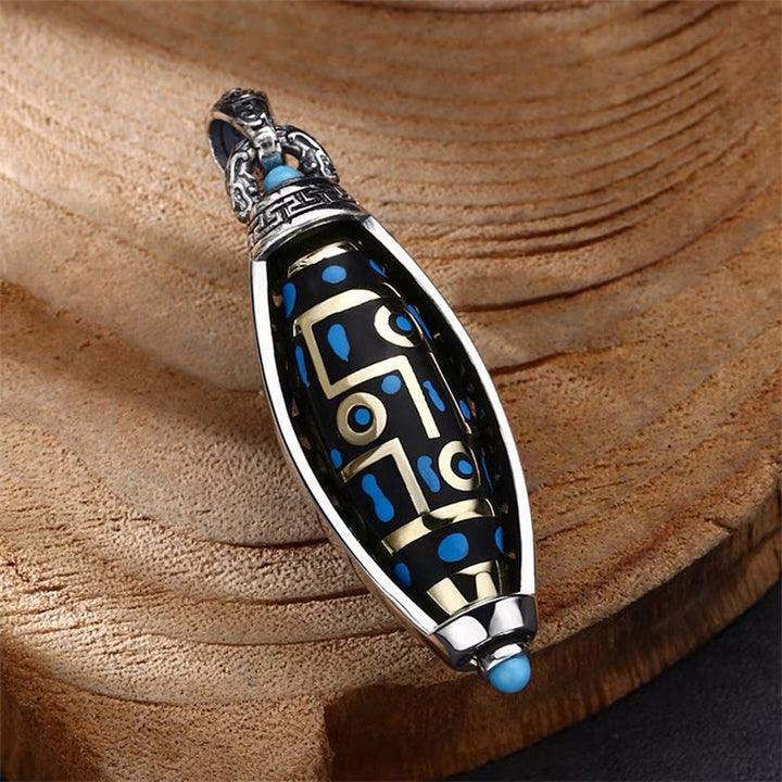 Buddha Stones Collar Colgante Giratorio con Péndulo y Patrón de Cuentas Tibetanas Om Mani Padme Hum de Nueve Ojos de Dzi de Paz y Pureza - image 4