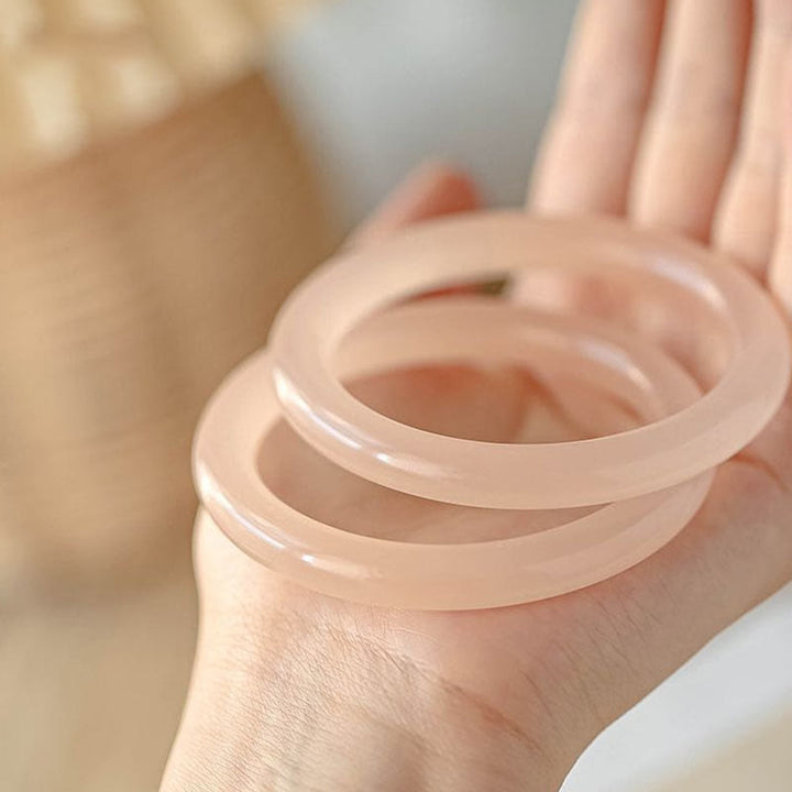 Brazalete de Jade Rosa Polvoriento Natural de Autoamor de Buddha Stones