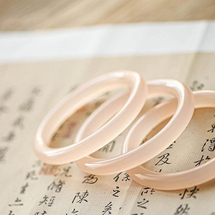 Brazalete de Jade Rosa Polvoriento Natural de Autoamor de Buddha Stones