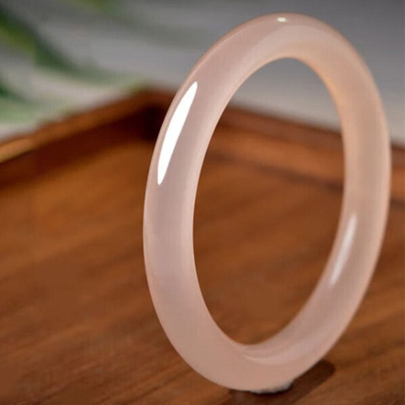 Brazalete de Jade Rosa Polvoriento Natural de Autoamor de Buddha Stones