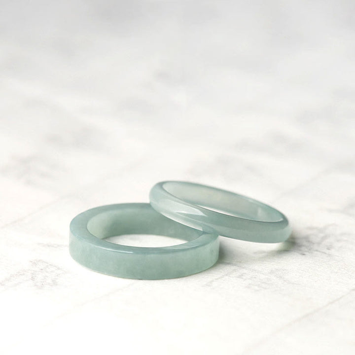 Anillo de Suerte y Prosperidad de Jade Natural de Buddha Stones