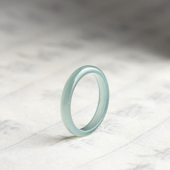 Anillo de Suerte y Prosperidad de Jade Natural de Buddha Stones