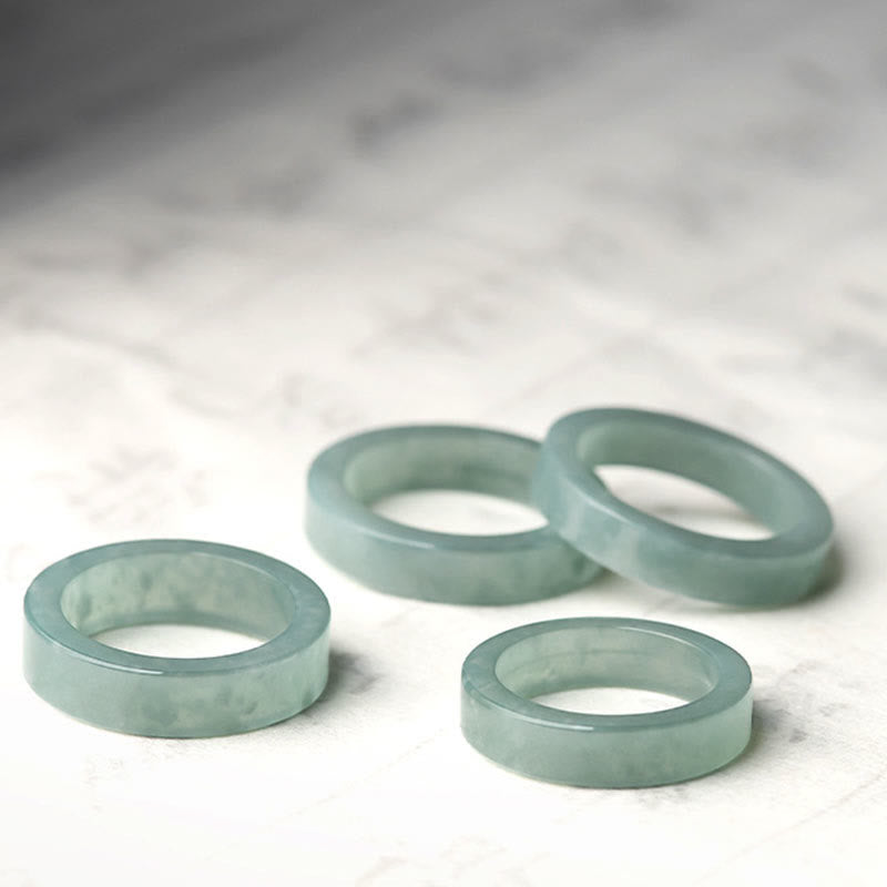 Anillo de Suerte y Prosperidad de Jade Natural de Buddha Stones
