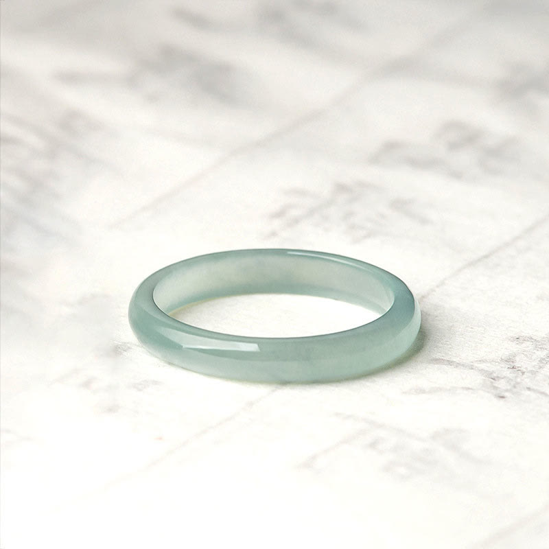 Anillo de Suerte y Prosperidad de Jade Natural de Buddha Stones