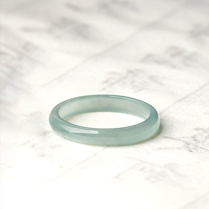Anillo de Suerte y Prosperidad de Jade Natural de Buddha Stones