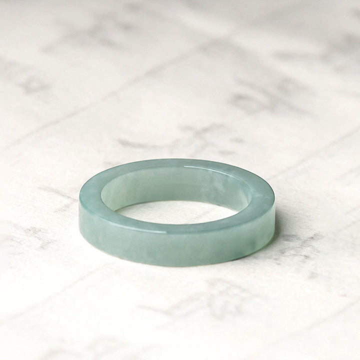 Anillo de Suerte y Prosperidad de Jade Natural de Buddha Stones