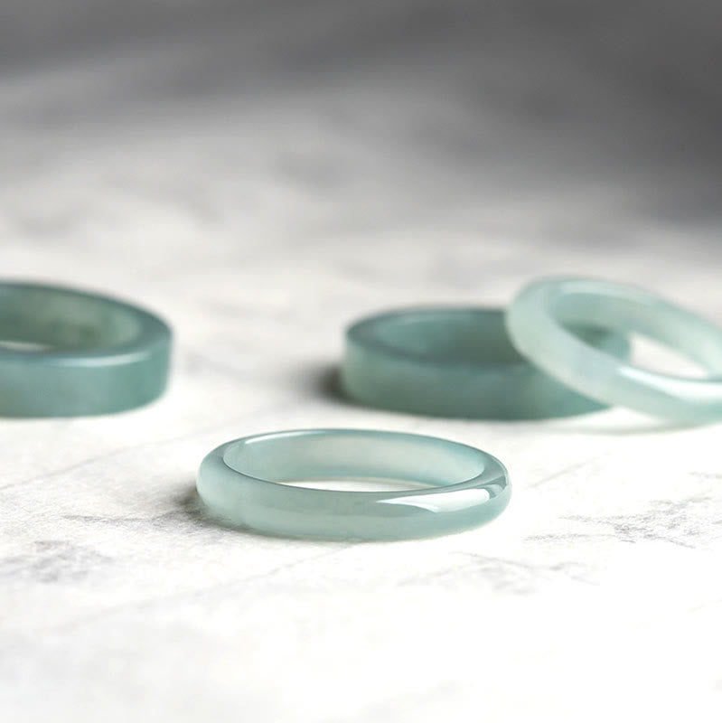 Anillo de Suerte y Prosperidad de Jade Natural de Buddha Stones
