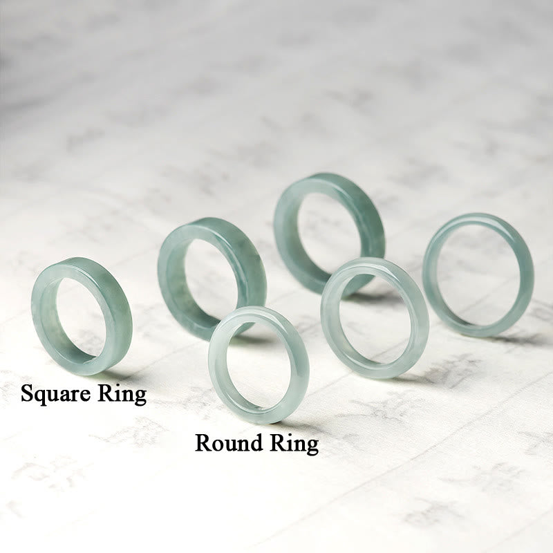 Anillo de Suerte y Prosperidad de Jade Natural de Buddha Stones