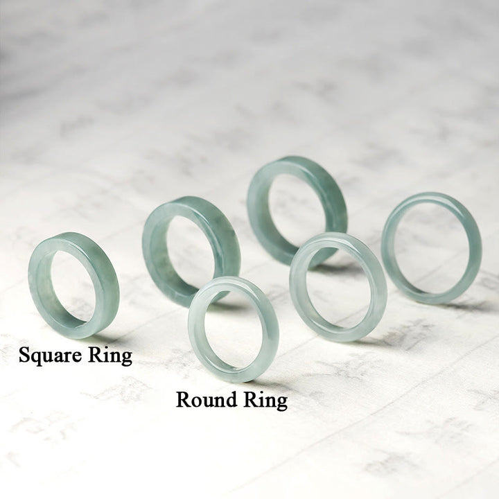 Anillo de Suerte y Prosperidad de Jade Natural de Buddha Stones