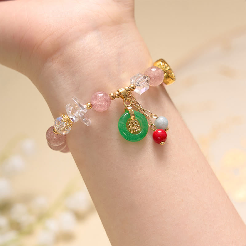Pulsera rosa de Buddha Stones que atrae amor y protección
