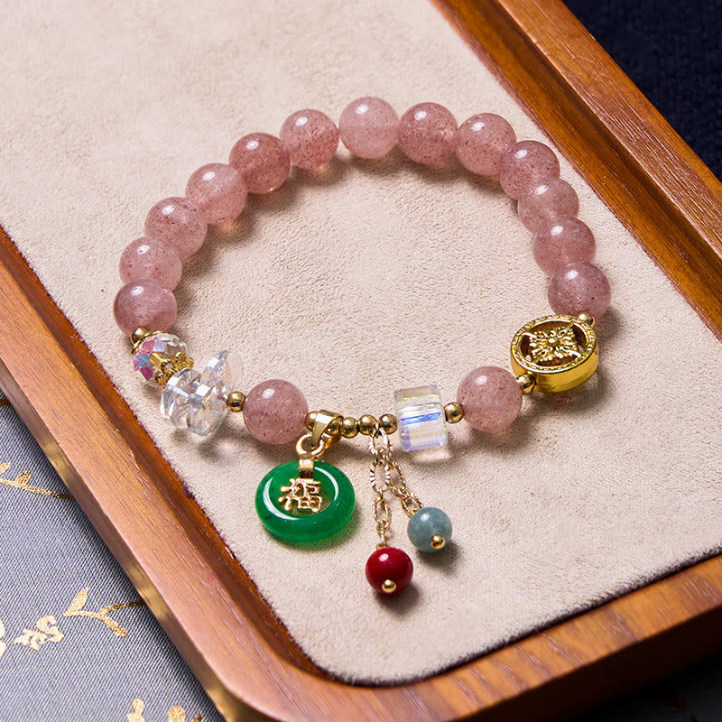 Pulsera rosa de Buddha Stones que atrae amor y protección