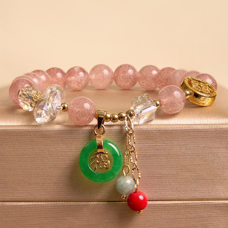 Pulsera rosa de Buddha Stones que atrae amor y protección