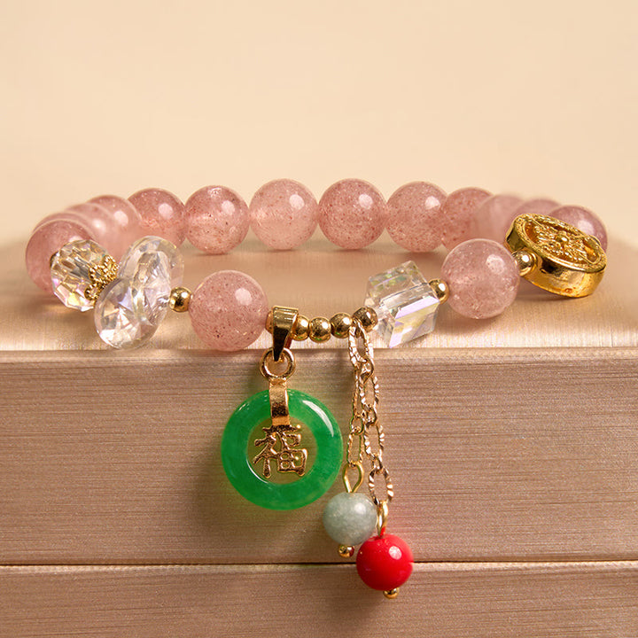 Pulsera rosa de Buddha Stones que atrae amor y protección