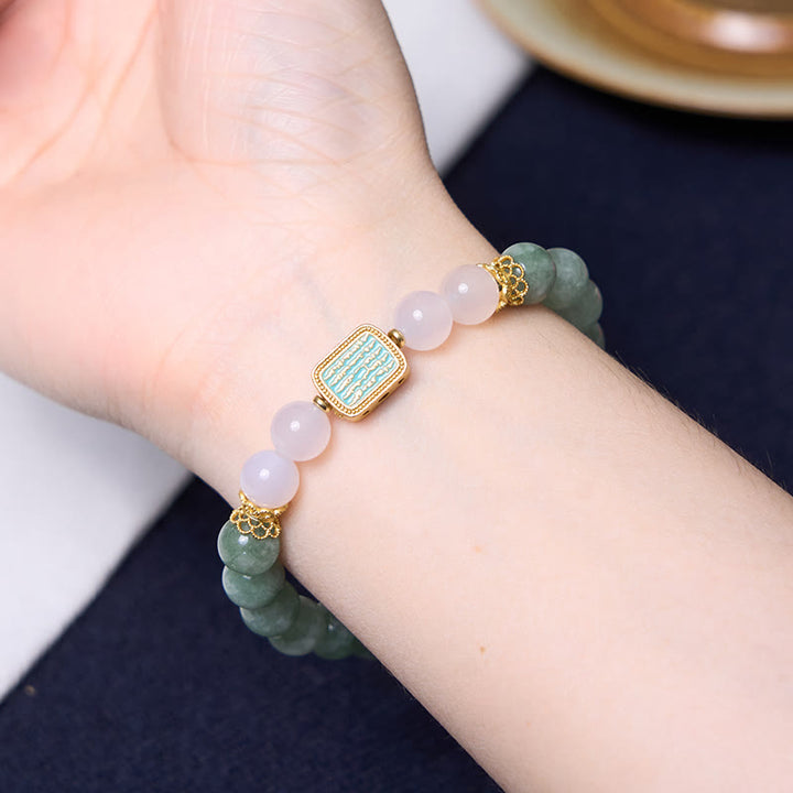 Buddha Stones Promueve Nuevos Comienzos Pulsera de Jade Verde Menta Conjunto