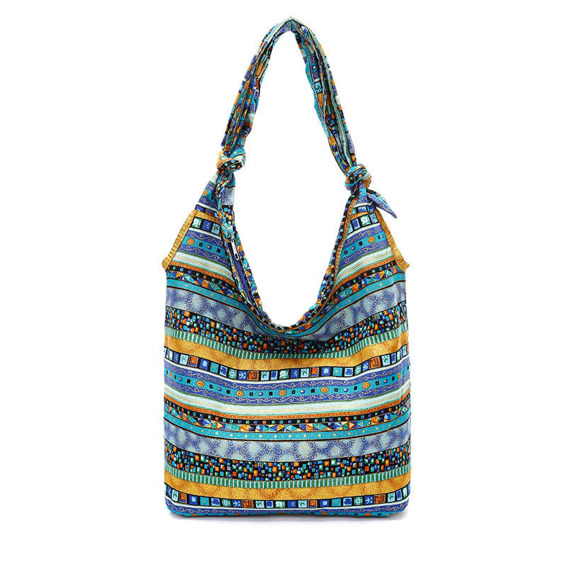 Bolso Bandolera de Algodón con Rayas de Buddha Stones