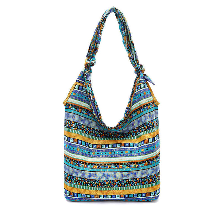 Bolso Bandolera de Algodón con Rayas de Buddha Stones