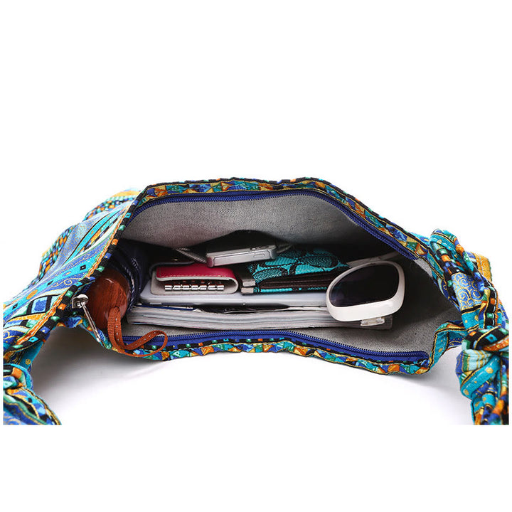 Bolso Bandolera de Algodón con Rayas de Buddha Stones