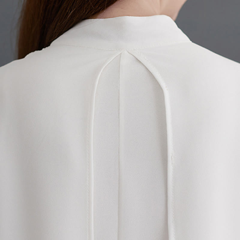 Buddha Stones 2 Pcs Conjunto de Mujer de Zen: Vestido Midi de Manga Larga con Botón de Rana y Pantalones Pierna Ancha de Chifón - image 11