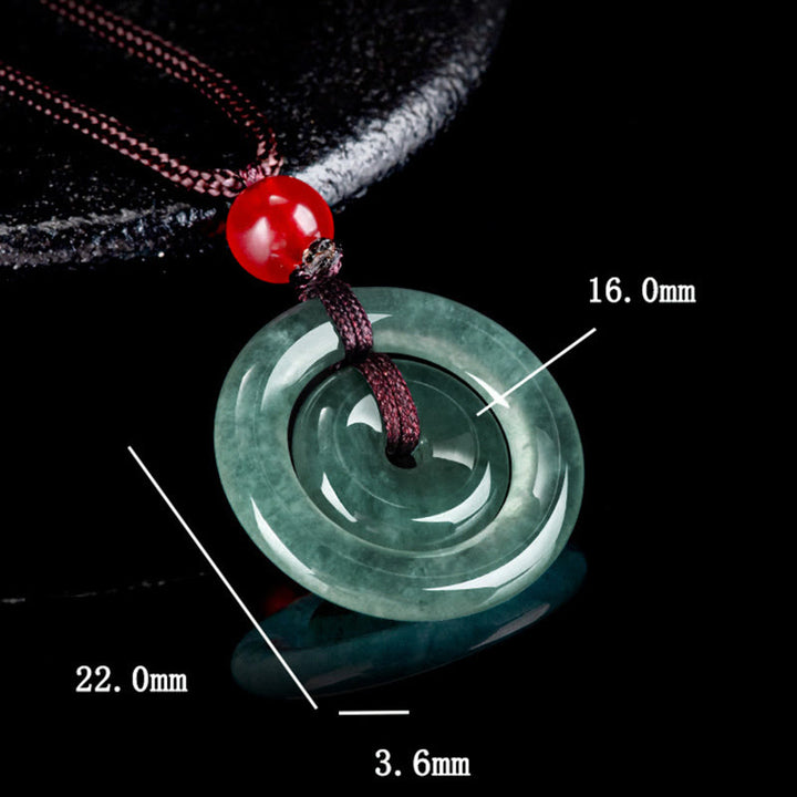 Colgante de Abundancia con Doble Broche de Paz de Jade Verde Buddha Stones
