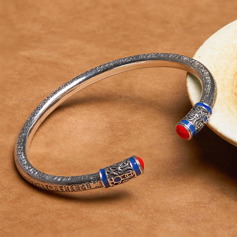 Pulsera de sanación con monedas de cobre grabadas con el Sutra del Corazón de Buddha Stones