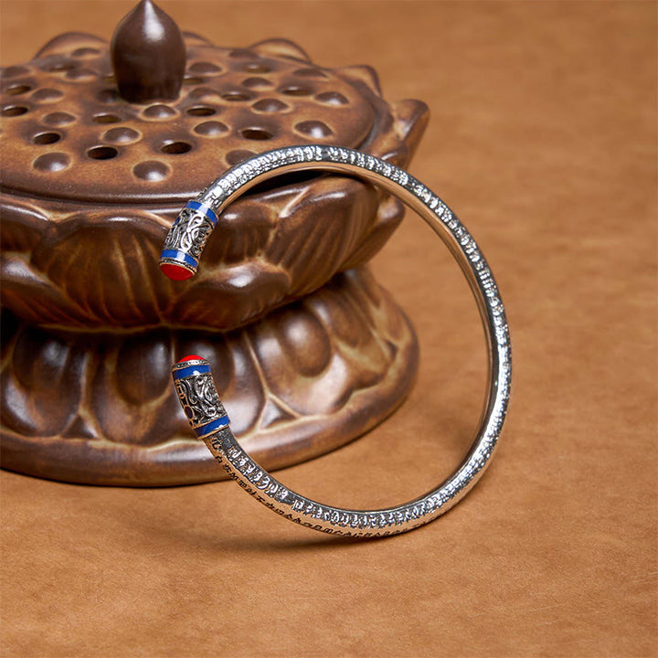 Pulsera de sanación con monedas de cobre grabadas con el Sutra del Corazón de Buddha Stones