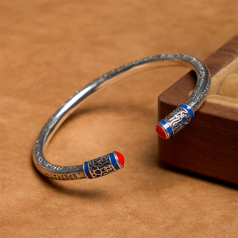 Pulsera de sanación con monedas de cobre grabadas con el Sutra del Corazón de Buddha Stones