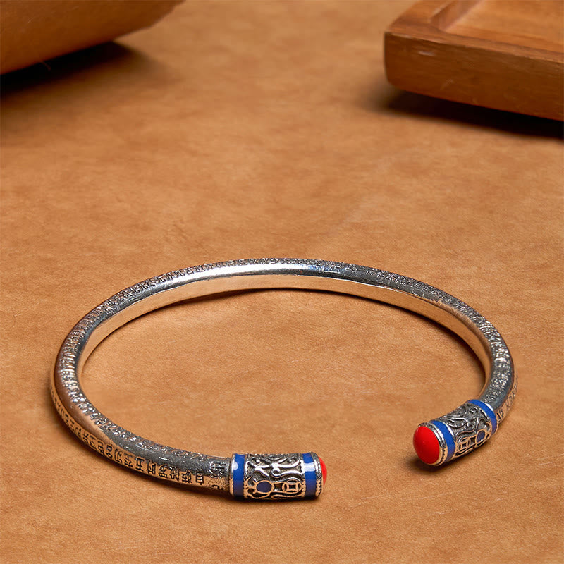 Pulsera de sanación con monedas de cobre grabadas con el Sutra del Corazón de Buddha Stones