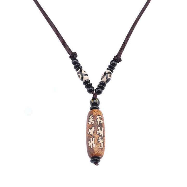 Buddha Stones Tibet Om Mani Padme Hum Dzi Bead Avalokitesvara Patrón Collar Colgante de Riqueza - image 13