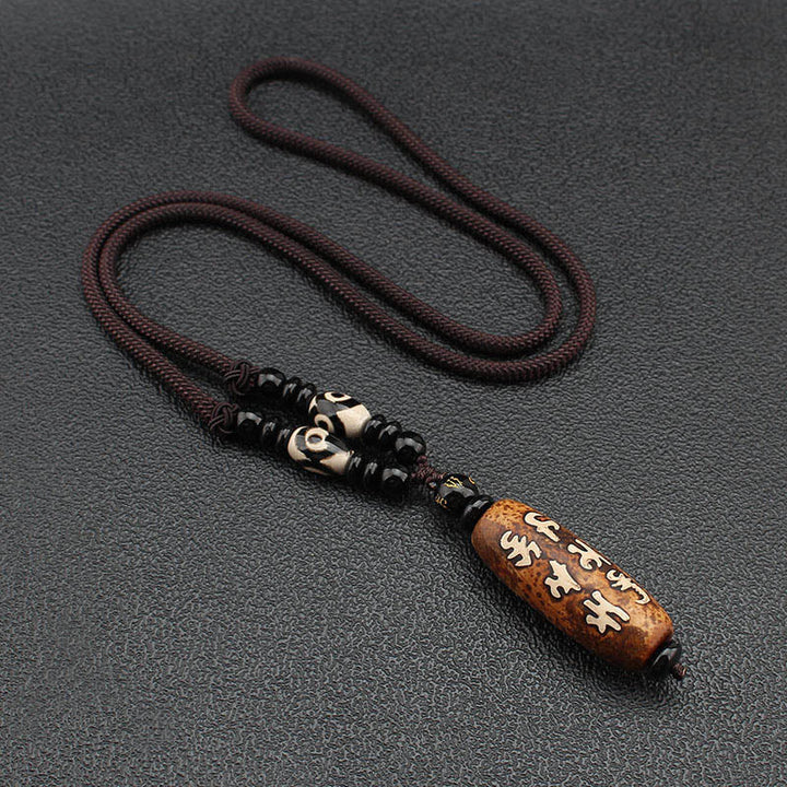 Buddha Stones Tibet Om Mani Padme Hum Dzi Bead Avalokitesvara Patrón Collar Colgante de Riqueza - image 12
