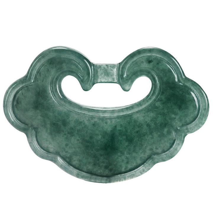 Colgante de Collar de Amuleto de Suerte de Jade Verde Natural con Candado Chino Buddha Stones